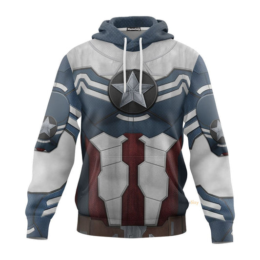 Sam Wilson Captain America Cosplay Costum Hoodie QT307019