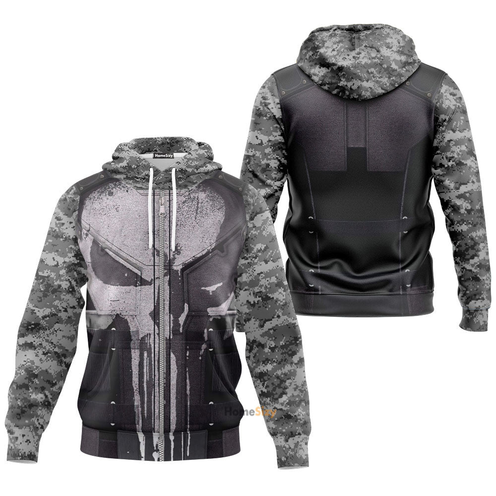 The Punisher Cosplay Costume T-shirt - Hoodies QT212412Hc
