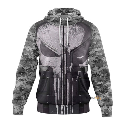 The Punisher Cosplay Costume T-shirt - Hoodies QT212412Hc