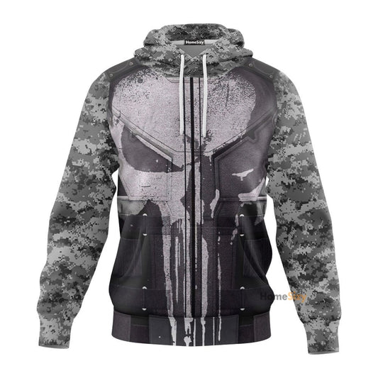 The Punisher Cosplay Costume T-shirt - Hoodies QT212412Hc