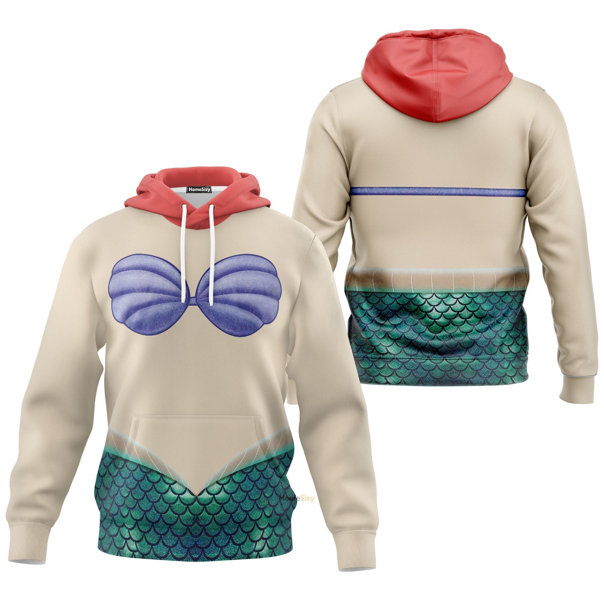 Ariel Mermaid Cosplay Costume Hoodie QT208281Hg