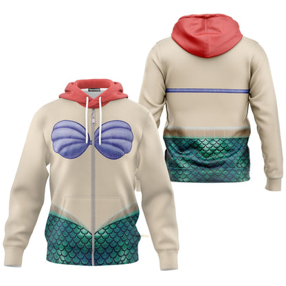 Ariel Mermaid Cosplay Costume Hoodie QT208281Hg