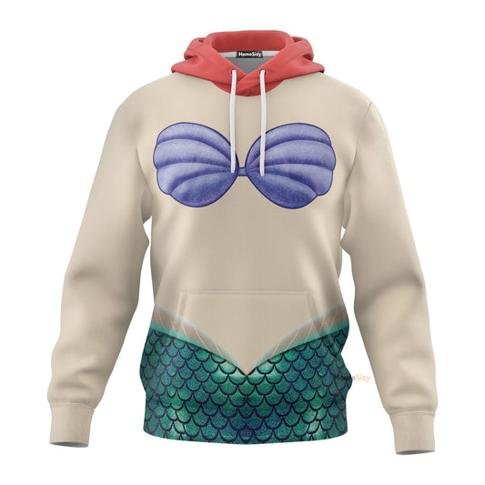 Ariel Mermaid Cosplay Costume Hoodie QT208281Hg