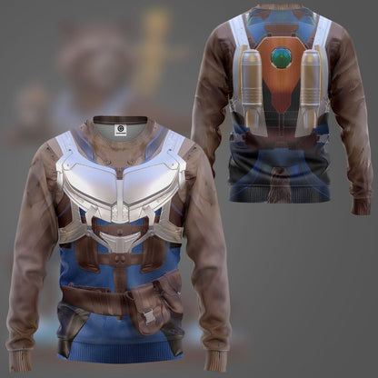 Guardian Of The Galaxy Rocket Racoon Cosplay Costume Tshirt Hoodie QT210245Hf