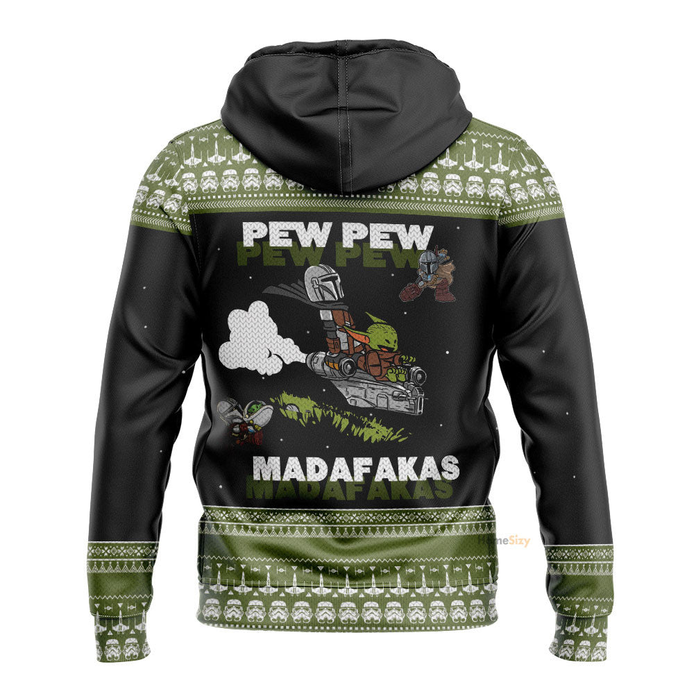Mando and Baby Star War Ugly Sweater Hoodie QT308743