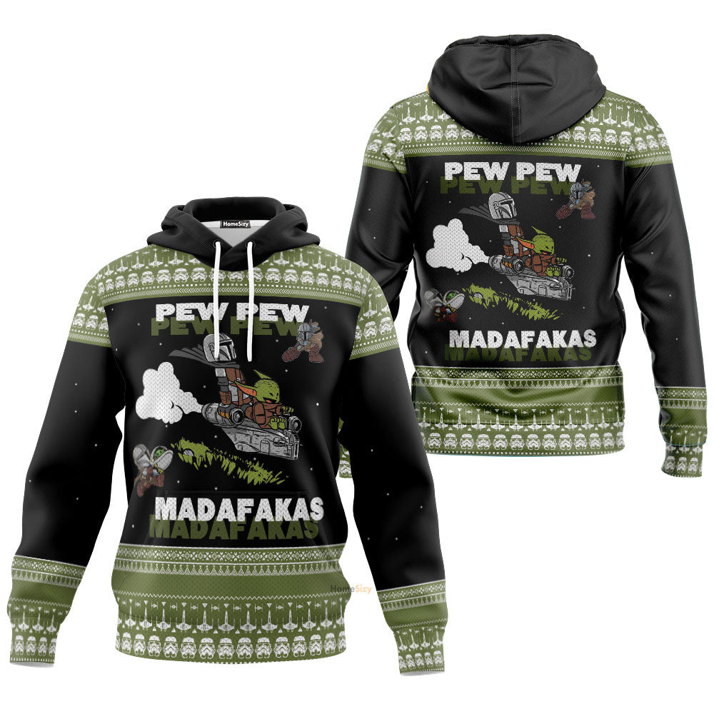 Mando and Baby Star War Ugly Sweater Hoodie QT308743