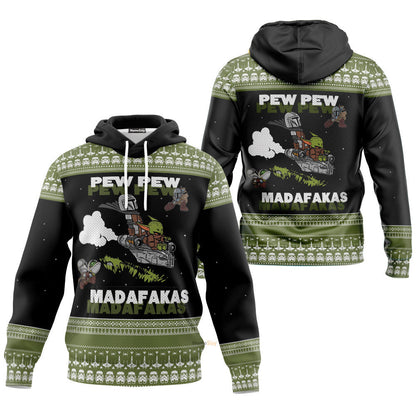 Mando and Baby Star War Ugly Sweater Hoodie QT308743