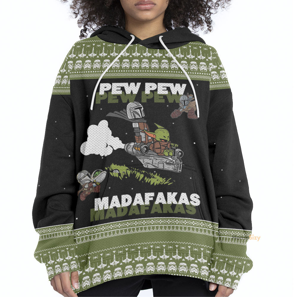 Mando and Baby Star War Ugly Sweater Hoodie QT308743