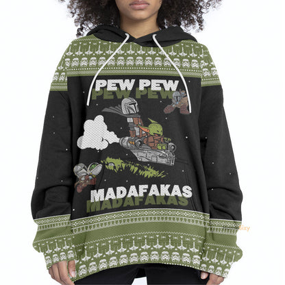Mando and Baby Star War Ugly Sweater Hoodie QT308743
