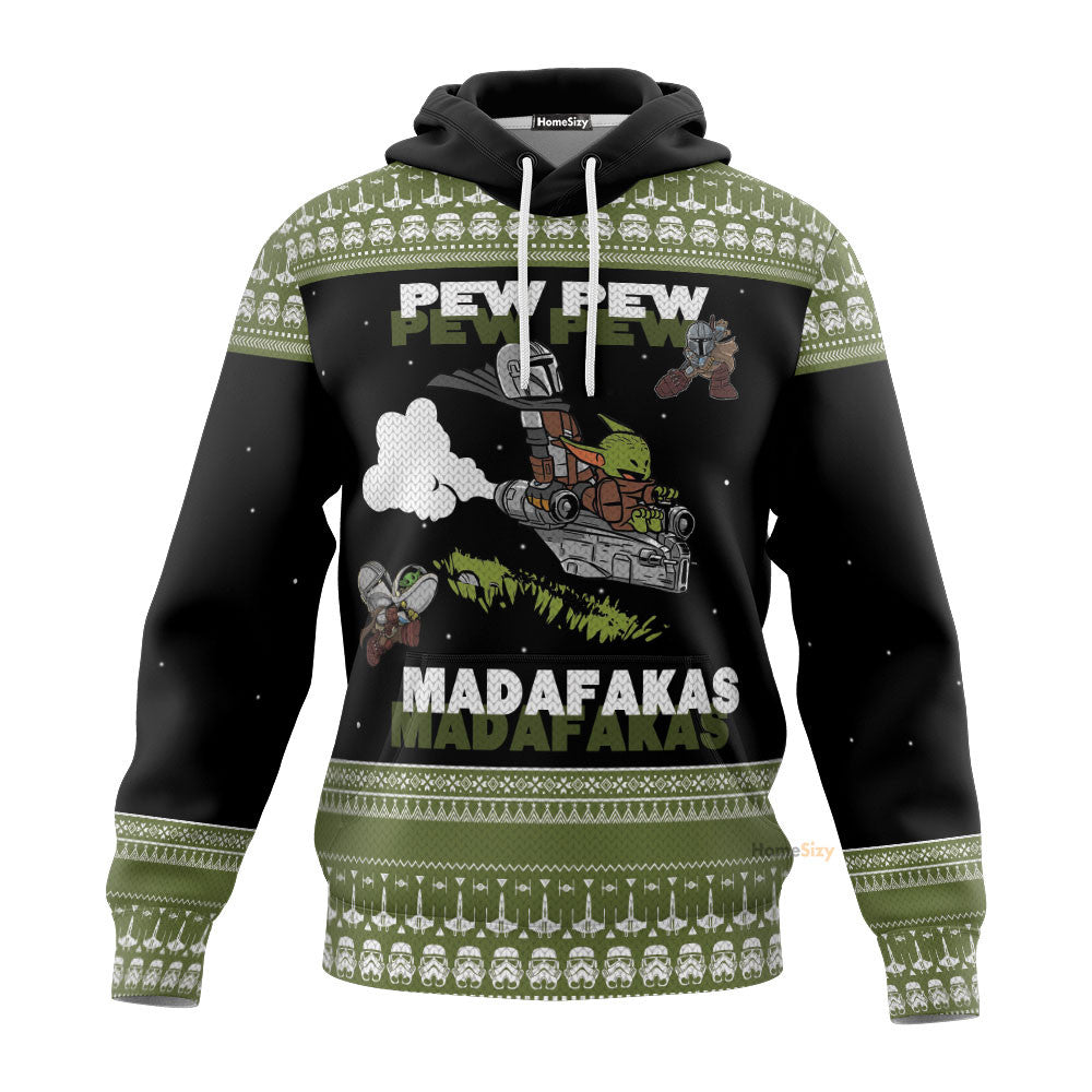 Mando and Baby Star War Ugly Sweater Hoodie QT308743