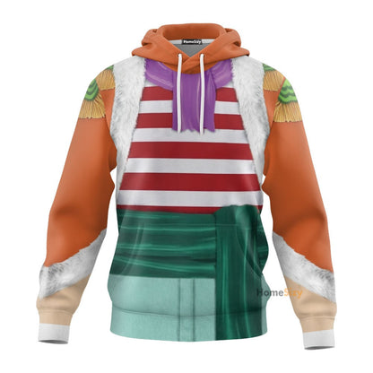 Shichibukai Buggy OnPi Cosplay Costume Tshirt Hoodie QT210666Hf