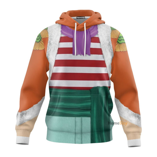 Shichibukai Buggy OnPi Cosplay Costume Tshirt Hoodie QT210666Hf