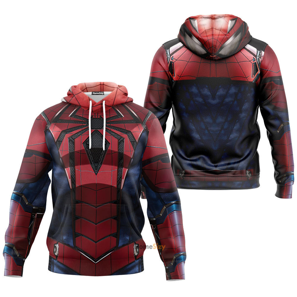 Spider-man Aaron Aikman Armor Cosplay Costume Tshirt Zip Hoodie Sweatshirt QT210420Hf