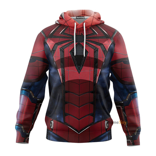 Spider-man Aaron Aikman Armor Cosplay Costume Tshirt Zip Hoodie Sweatshirt QT210420Hf