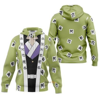 Anime DMSL Kimetsu No Yaiba Stone Hashira Gyoumei Himejima - Cosplay Costume Hoodie QT309679
