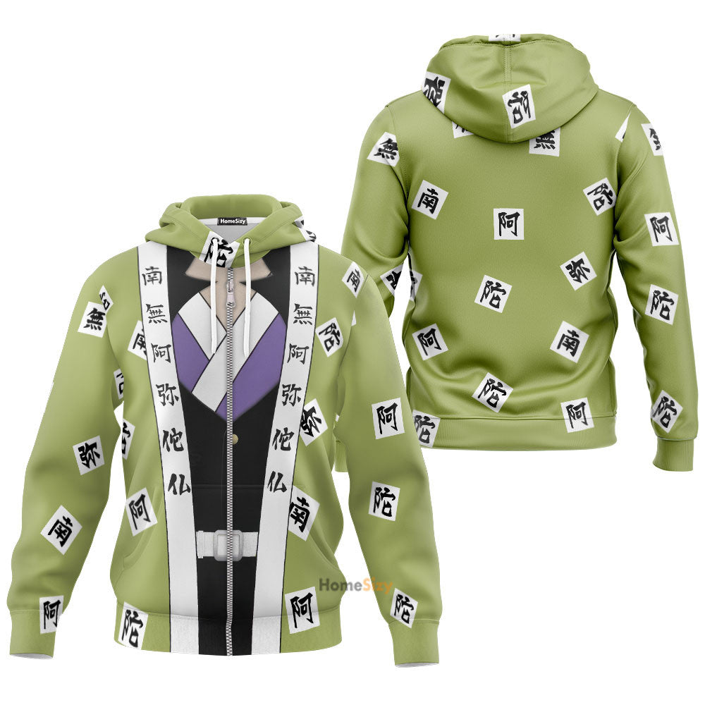 Anime DMSL Kimetsu No Yaiba Stone Hashira Gyoumei Himejima - Cosplay Costume Hoodie QT309679