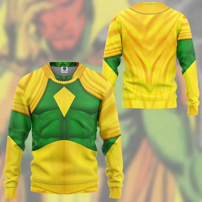  Marvel Vision Comic Suit Custom Cosplay Costume Tshirt Hoodie QT208549Hf