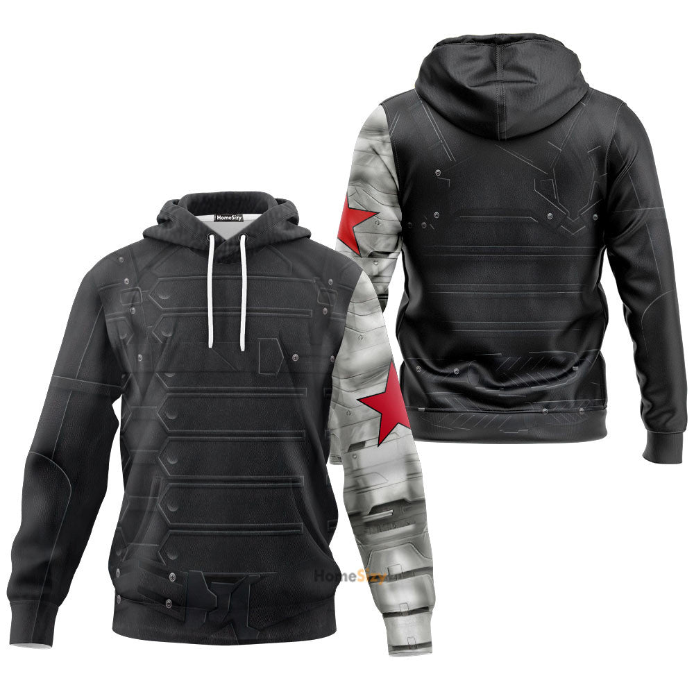  Marvel Bucky Barnes Winter Soldier Custom Cosplay Costume Tshirt Hoodie QT207271Hc
