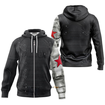  Marvel Bucky Barnes Winter Soldier Custom Cosplay Costume Tshirt Hoodie QT207271Hc