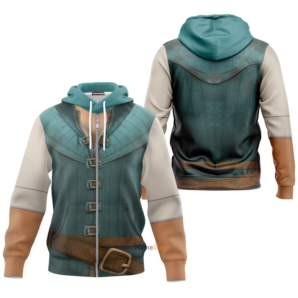  Flynn Rider Prince Rapunzel Custom Cosplay Costume Tshirt Hoodie QT206350Hc