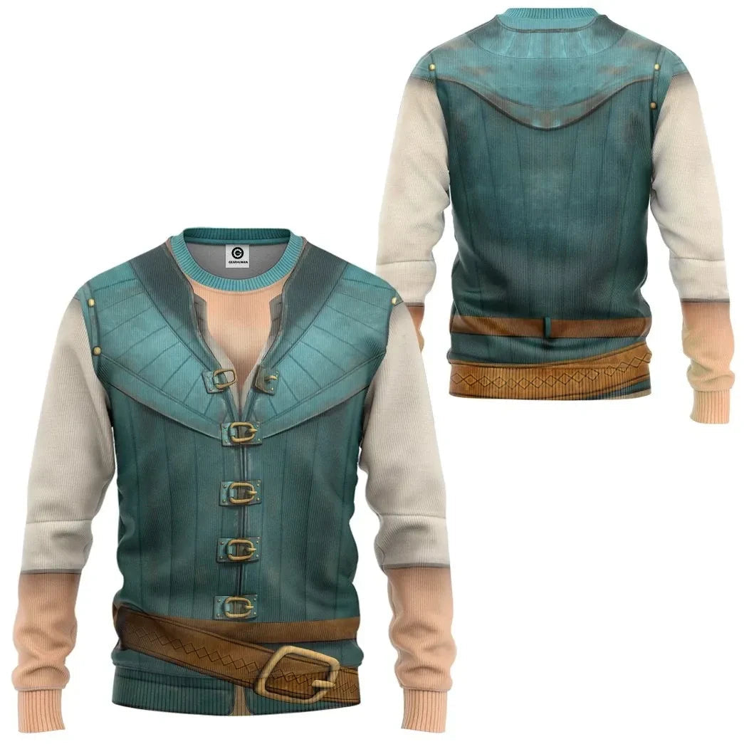  Flynn Rider Prince Rapunzel Custom Cosplay Costume Tshirt Hoodie QT206350Hc