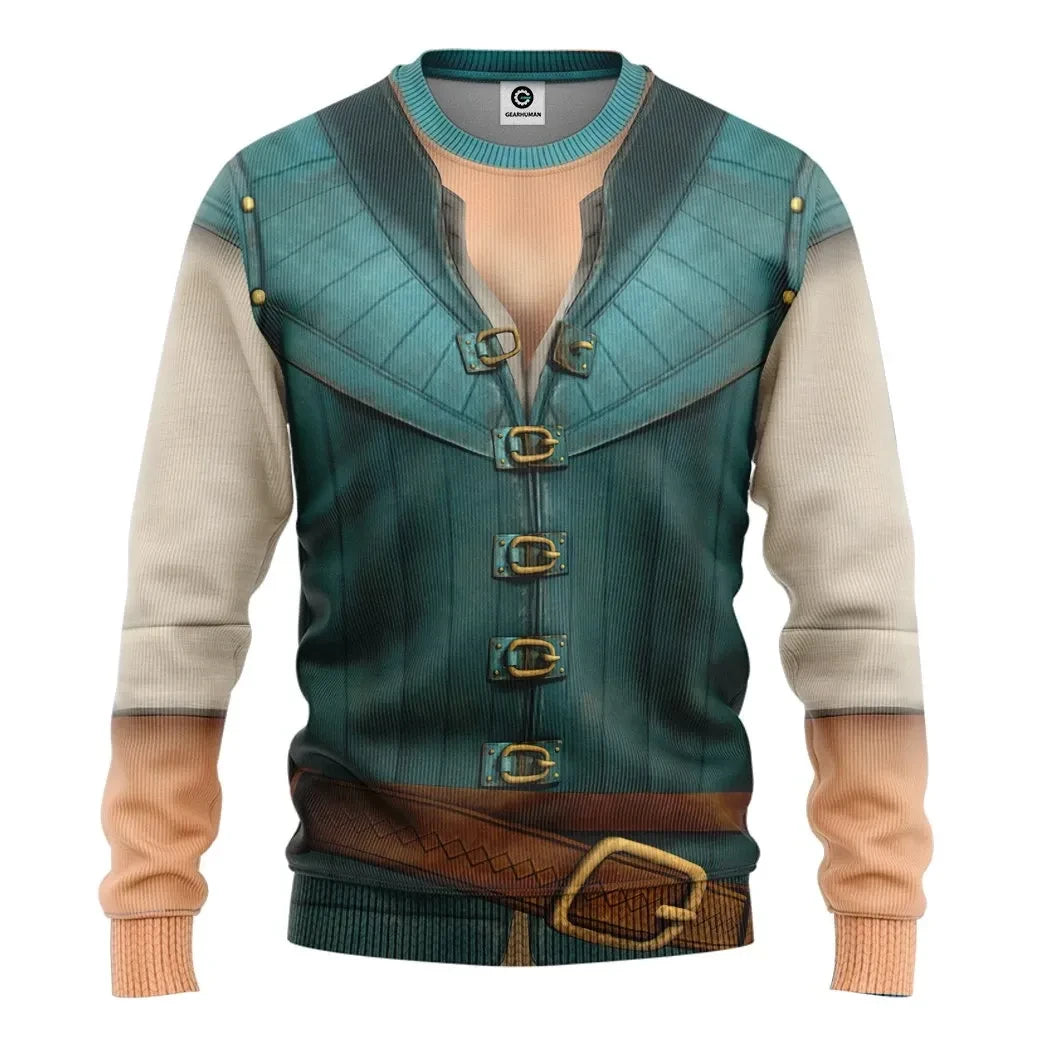  Flynn Rider Prince Rapunzel Custom Cosplay Costume Tshirt Hoodie QT206350Hc