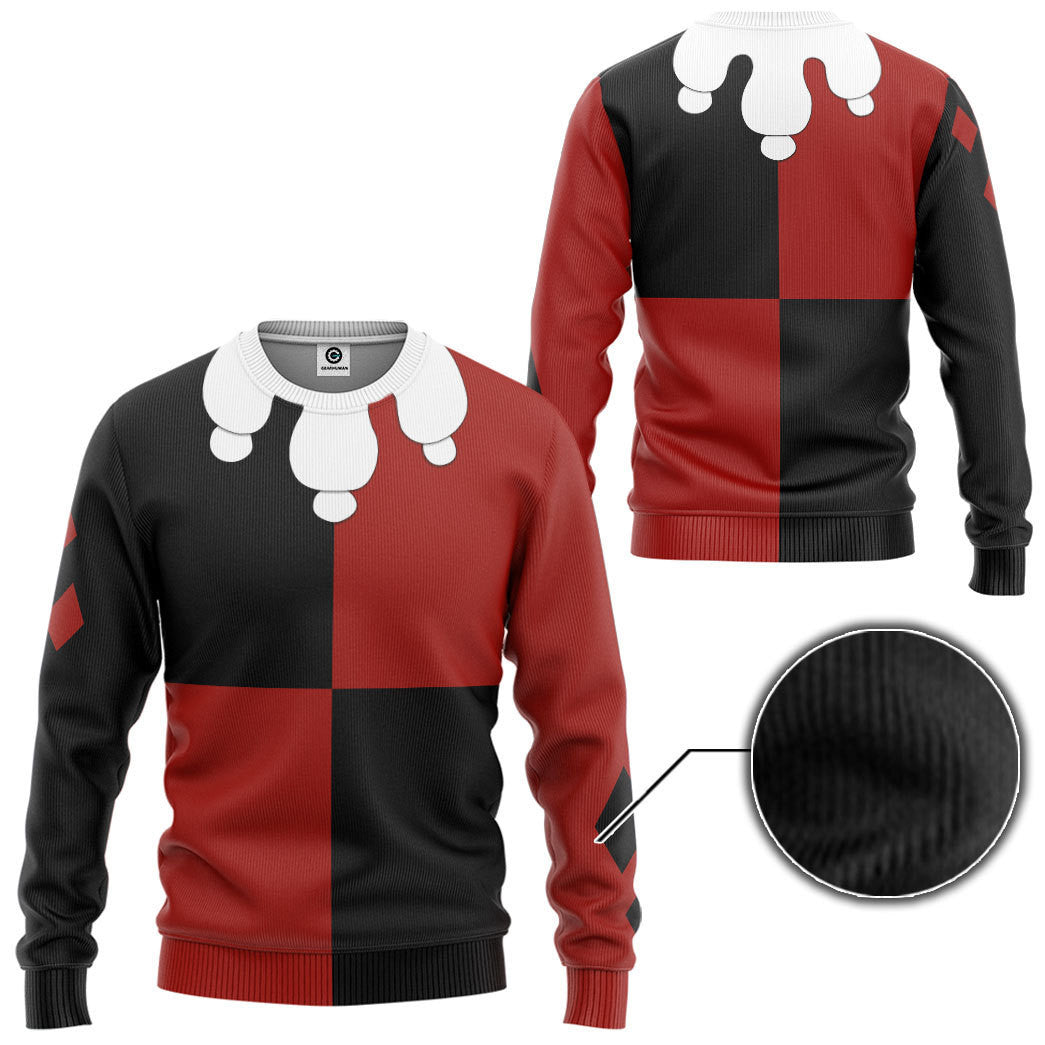  Harley Quinn Animated TV Show Custom Cosplay Costume Hoodie QT210637Tf