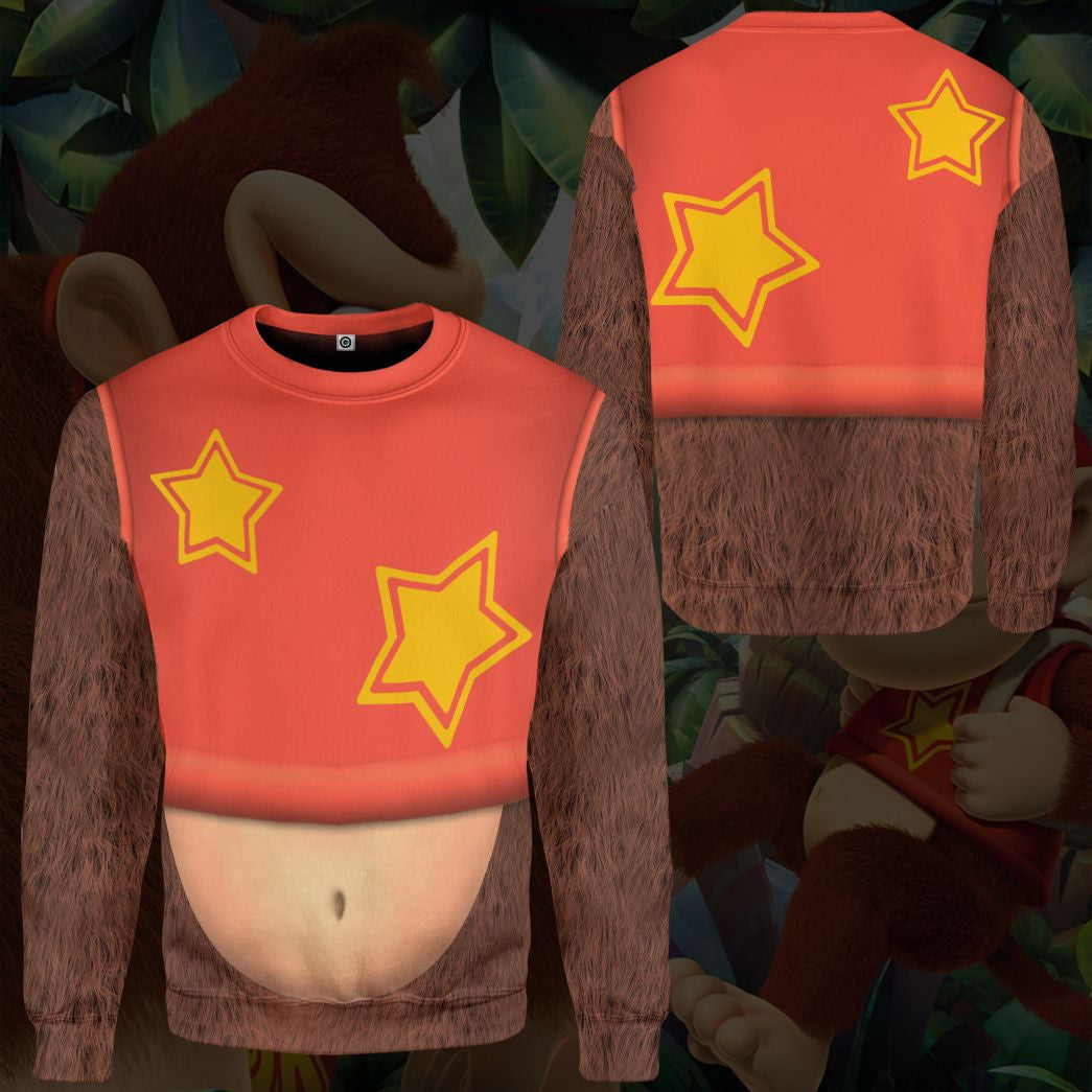 QT205060Hc Diddy Kong Custom Cosplay Costume Tshirt Hoodie