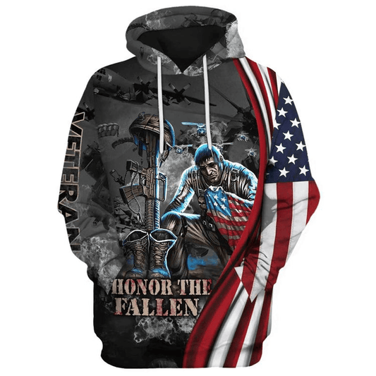 Veteran Hoodie Honor The Fallen Warzone T-Shirt Colorful Unisex - Trendy Gift For Men & Women