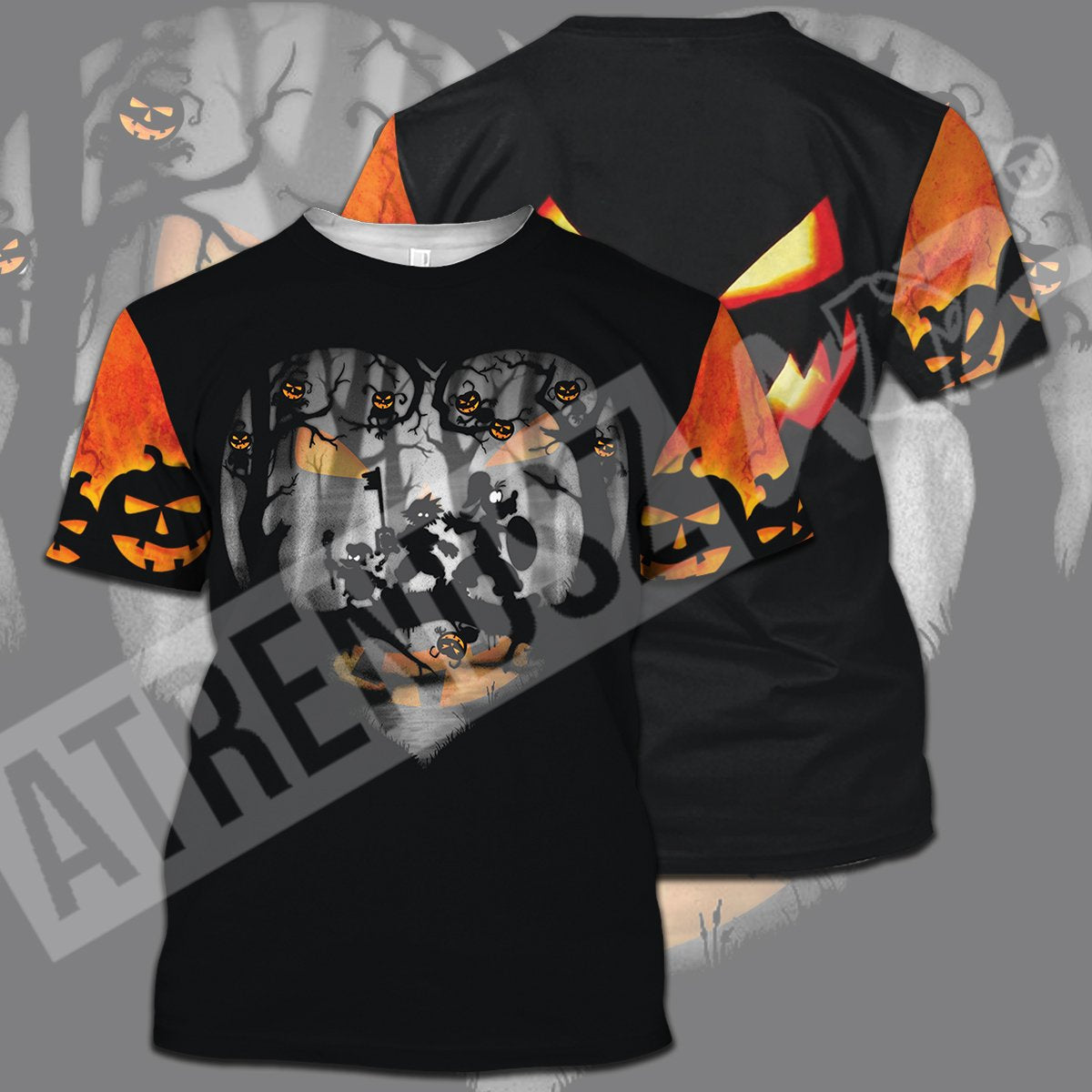  Kingdom Hearts T-shirt Halloween Pumpkin Sora Donald Goofy Orange T-shirt Hoodie  