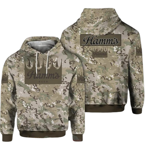 Beer Hoodie Hamm Is Beer Camouflages Army Green Hoodie Awesome Beer - Cozy Hoodie For Cold Weather