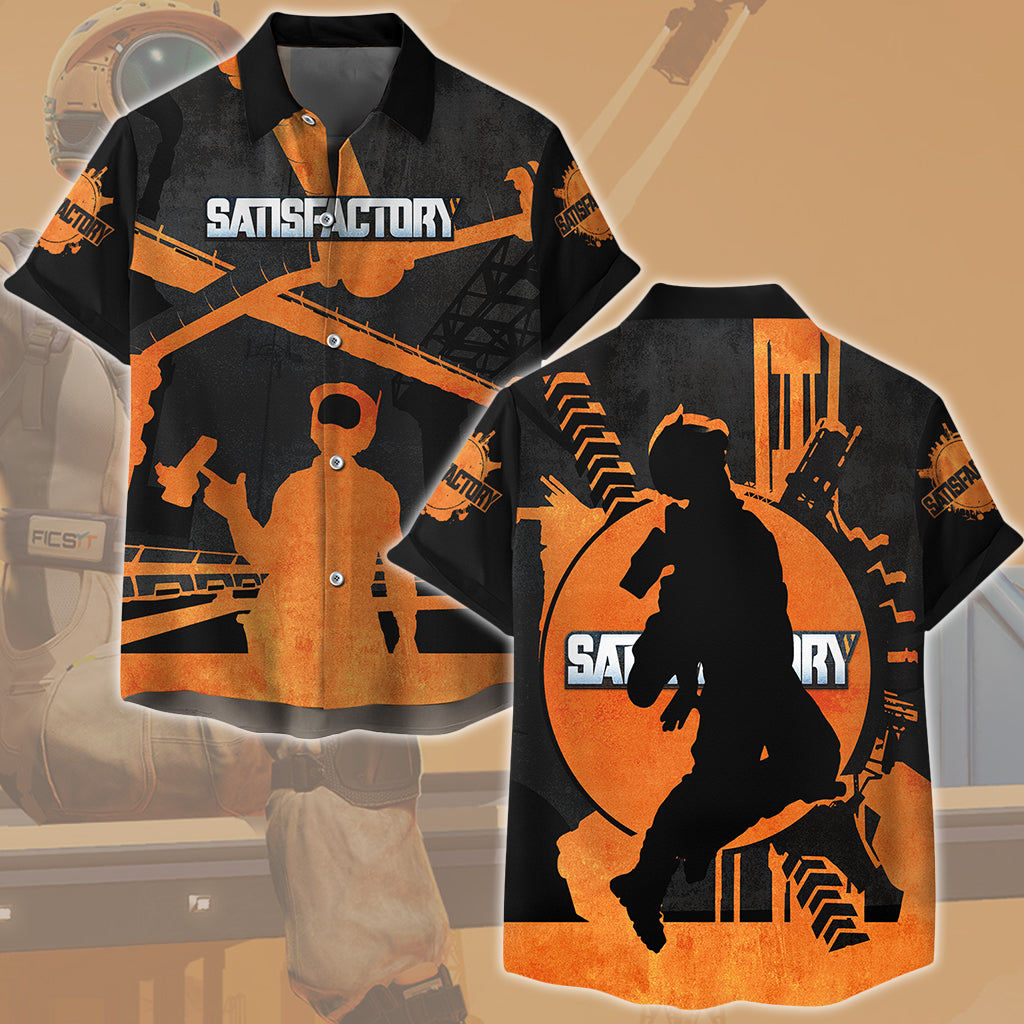 Satisfactory Video Game All Over Printed T-shirt Tank Top Zip Hoodie Pullover Hoodie Hawaiian Shirt Beach Shorts Joggers