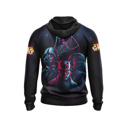  SW Hoodie SW Vilians Darth Vader Darth Sidious Kylo Ren Black Hoodie Apparel  