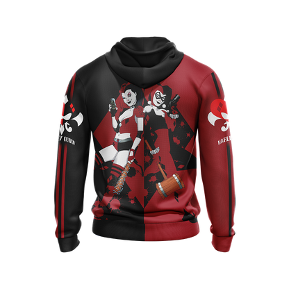  DC Hoodie Harley Quinn Hoodie Harley Quinn Old And New Black Red Hoodie