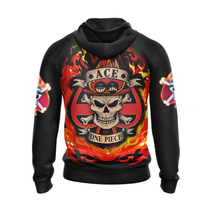  One Piece Hoodie Portgas D. Ace Ace Of One Piece Fire Black Hoodie Anime Clothing Ault 