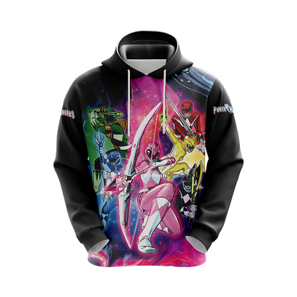 Power Ranger Hoodie Mighty Morphin Power Rangers Black Hoodie