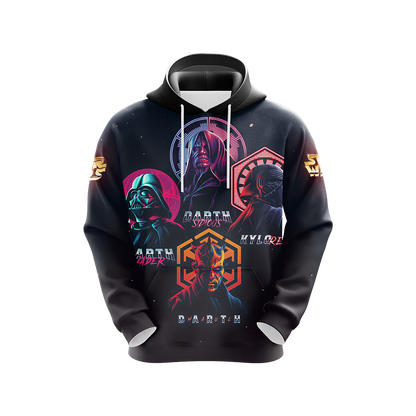  SW Hoodie SW Vilians Darth Vader Darth Sidious Kylo Ren Black Hoodie Apparel  