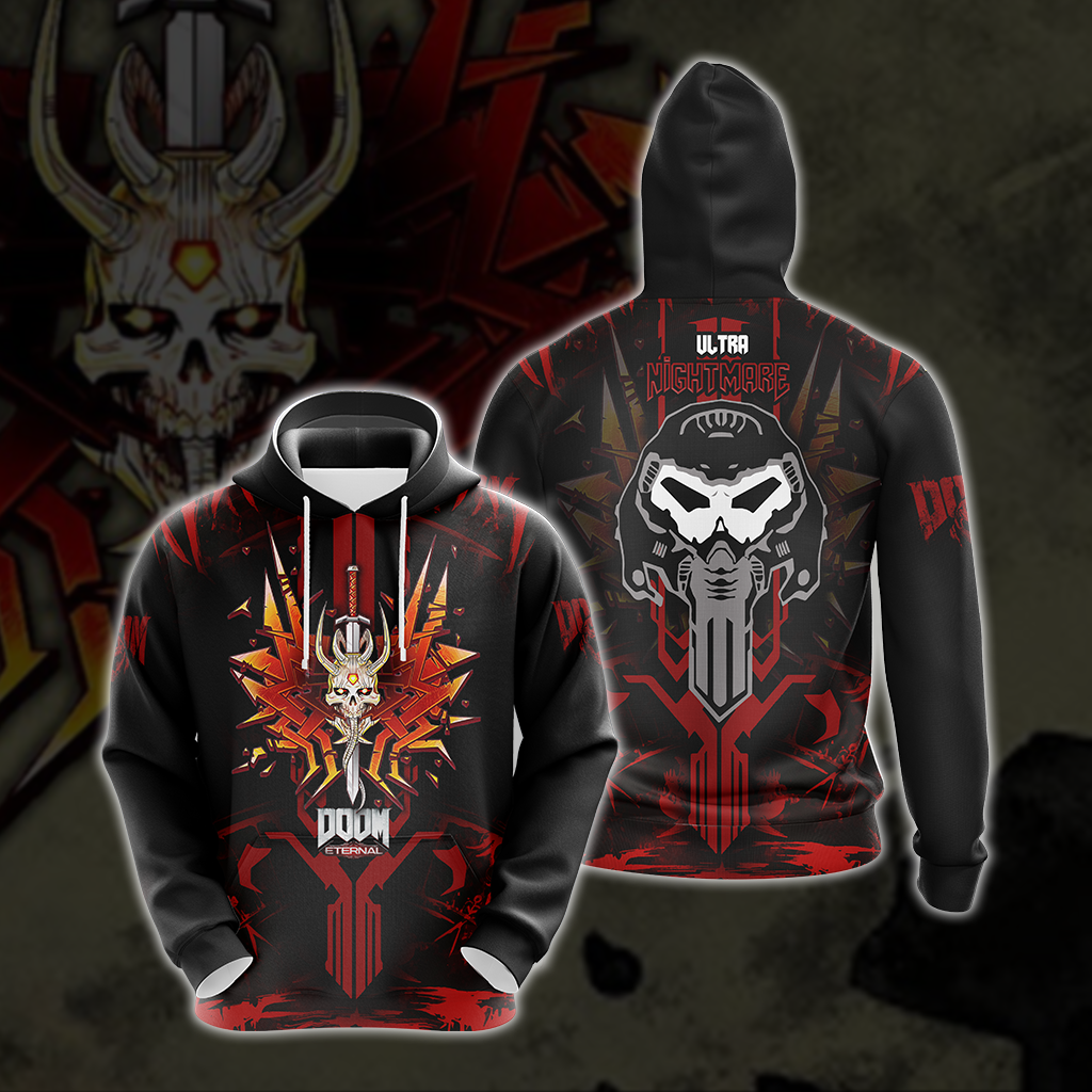 Doom Eternal Ultra Nightmare Unisex 3D T-shirt Zip Hoodie Pullover Hoodie