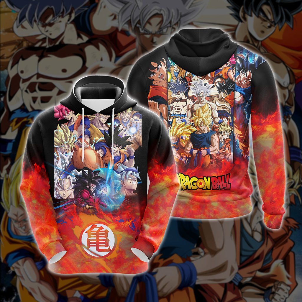 Dragon Ball: All Of Goku's Forms Unisex 3D T-shirt Zip Hoodie Pullover Hoodie