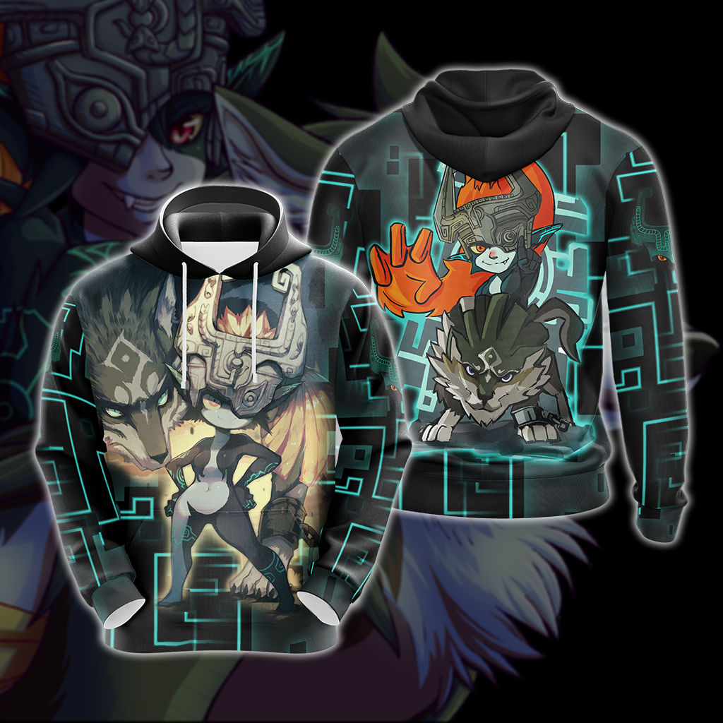 The Legend Of Zelda Wolf Link & Midna Unisex 3D T-shirt Zip Hoodie Pullover Hoodie