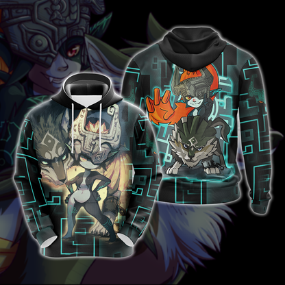 The Legend Of Zelda Wolf Link & Midna Unisex 3D T-shirt Zip Hoodie Pullover Hoodie