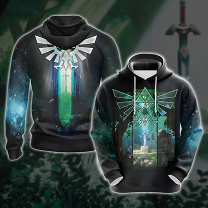 The Master Sword The legend of Zelda All Over Print T-shirt Zip Hoodie Pullover Hoodie