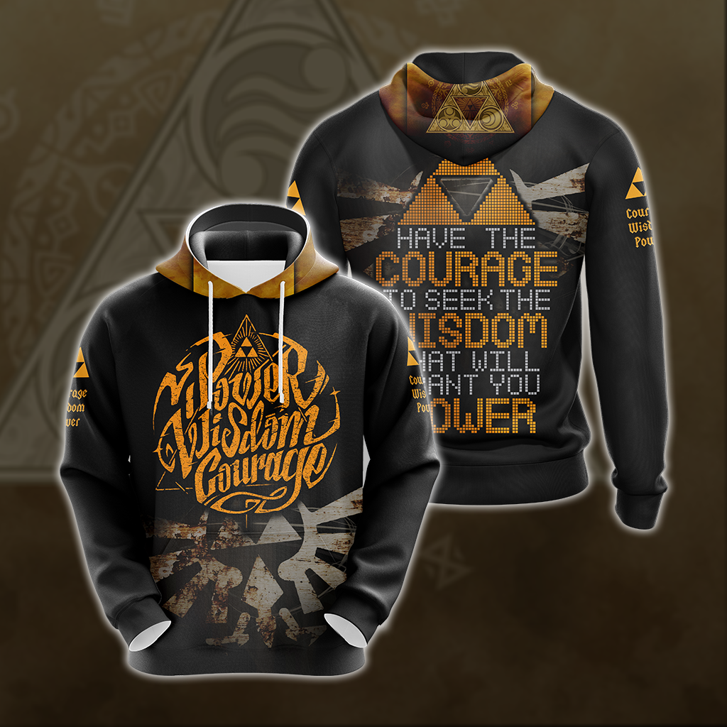The Legend Of Zelda - Have The Courage To Seek The Wisdom Unisex 3D T-shirt Zip Hoodie Pullover Hoodie