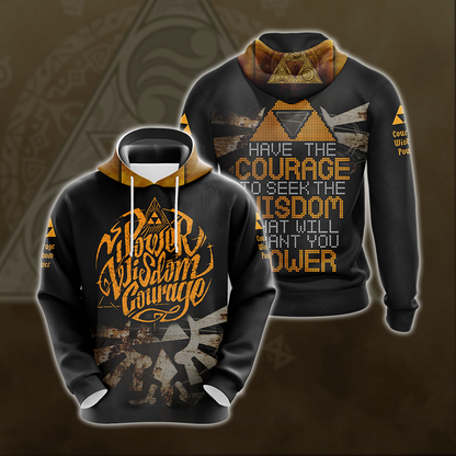 The Legend Of Zelda - Have The Courage To Seek The Wisdom Unisex 3D T-shirt Zip Hoodie Pullover Hoodie