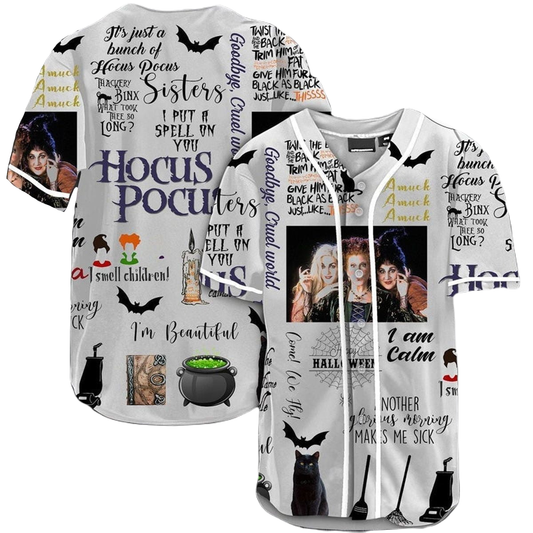 Hocus Pocus Baseball Jersey I Put a Spell on You Hocus Pocus Jersey Shirt White Unisex Adult New Release