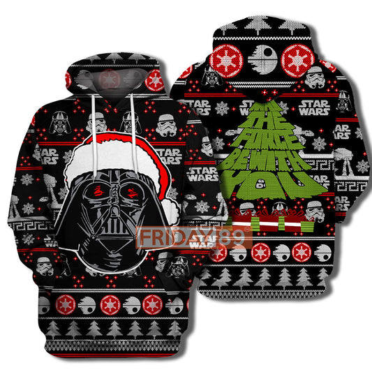  SW T-shirt May The Force Be With You Christmas Tree T-shirt High Quality SW Hoodie Sweater Tank 