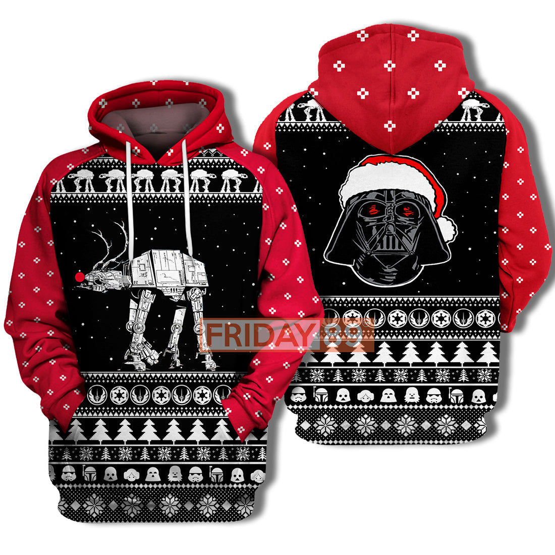  SW T-shirt SW Rudolph ATAT Walker & Santa D.Vader T-shirt Awesome SW Hoodie Sweater Tank 
