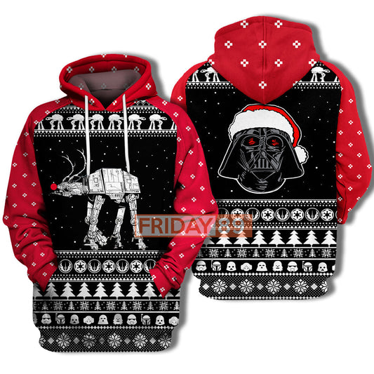  SW T-shirt SW Rudolph ATAT Walker & Santa D.Vader T-shirt Awesome SW Hoodie Sweater Tank 