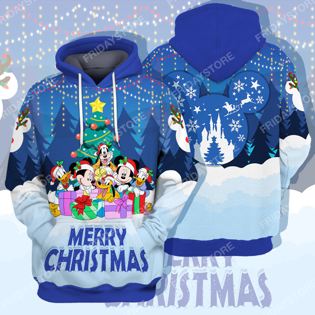  DN T-shirt Mouse And Friends Together Under Christmas Tree T-shirt High Quality DN MK Mouse Hoodie Sweater Tank
