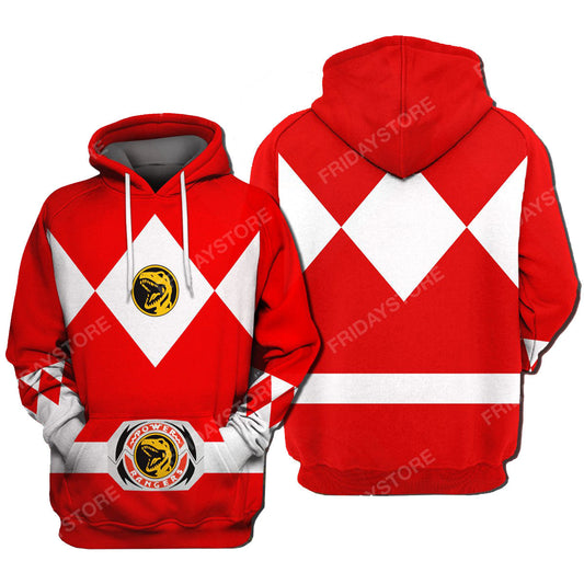  Power Ranger Hoodie Red Power Ranger Costume T-shirt Amazing Power Ranger Shirt Sweater Tank 